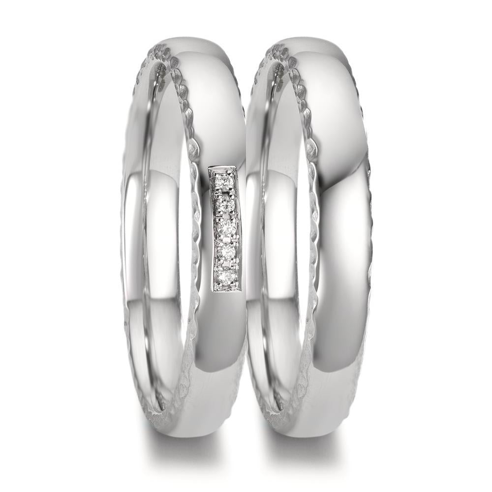 Partnerring 950 Platina Diamant 0.02 ct, 5 Steen, w-si
