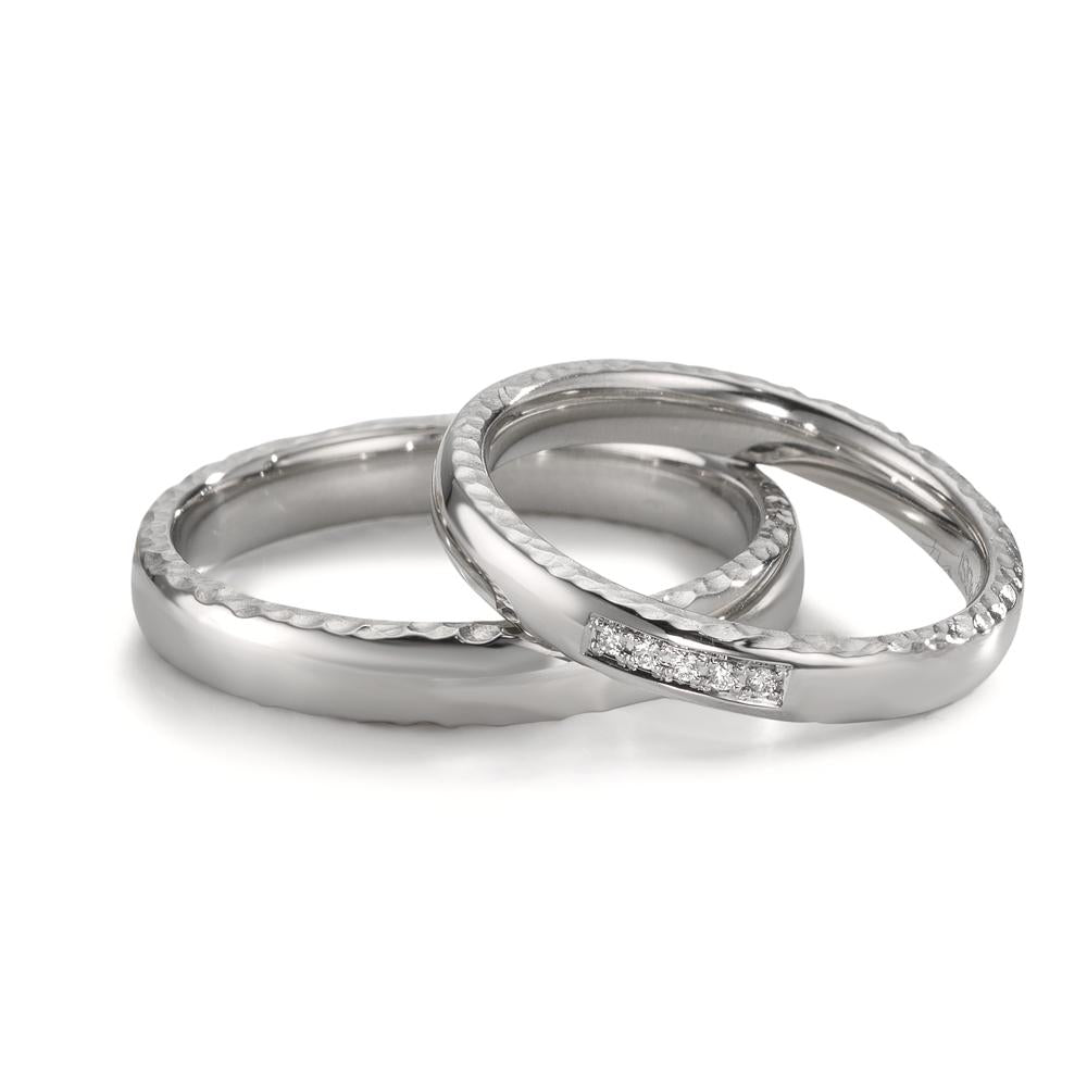 Partnerring 950 Platina Diamant 0.02 ct, 5 Steen, w-si