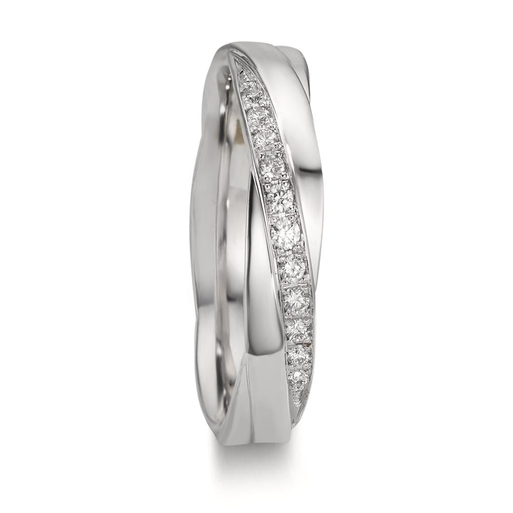 Partnerring 750/18K witgoud Diamant 0.097 ct, 11 Steen, w-si
