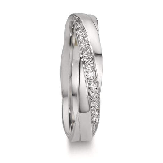 Partnerring 750/18K witgoud Diamant 0.097 ct, 11 Steen, w-si