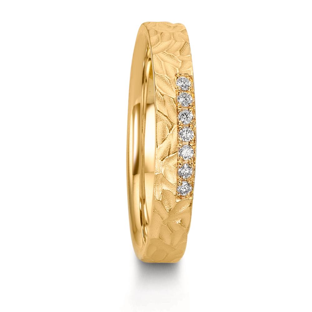 Partnerring 750/18K geel goud Diamant 0.063 ct, 7 Steen, w-si