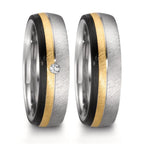 Partnerring Roestvrijstaal, 375/9K roségoud, Carbon