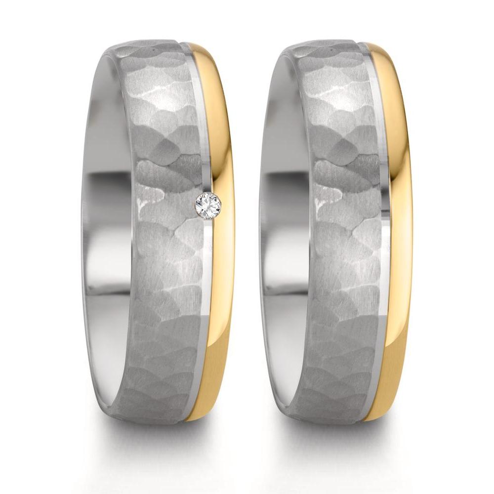 Partnerring Zilver, 585/14K roségoud Bi-color