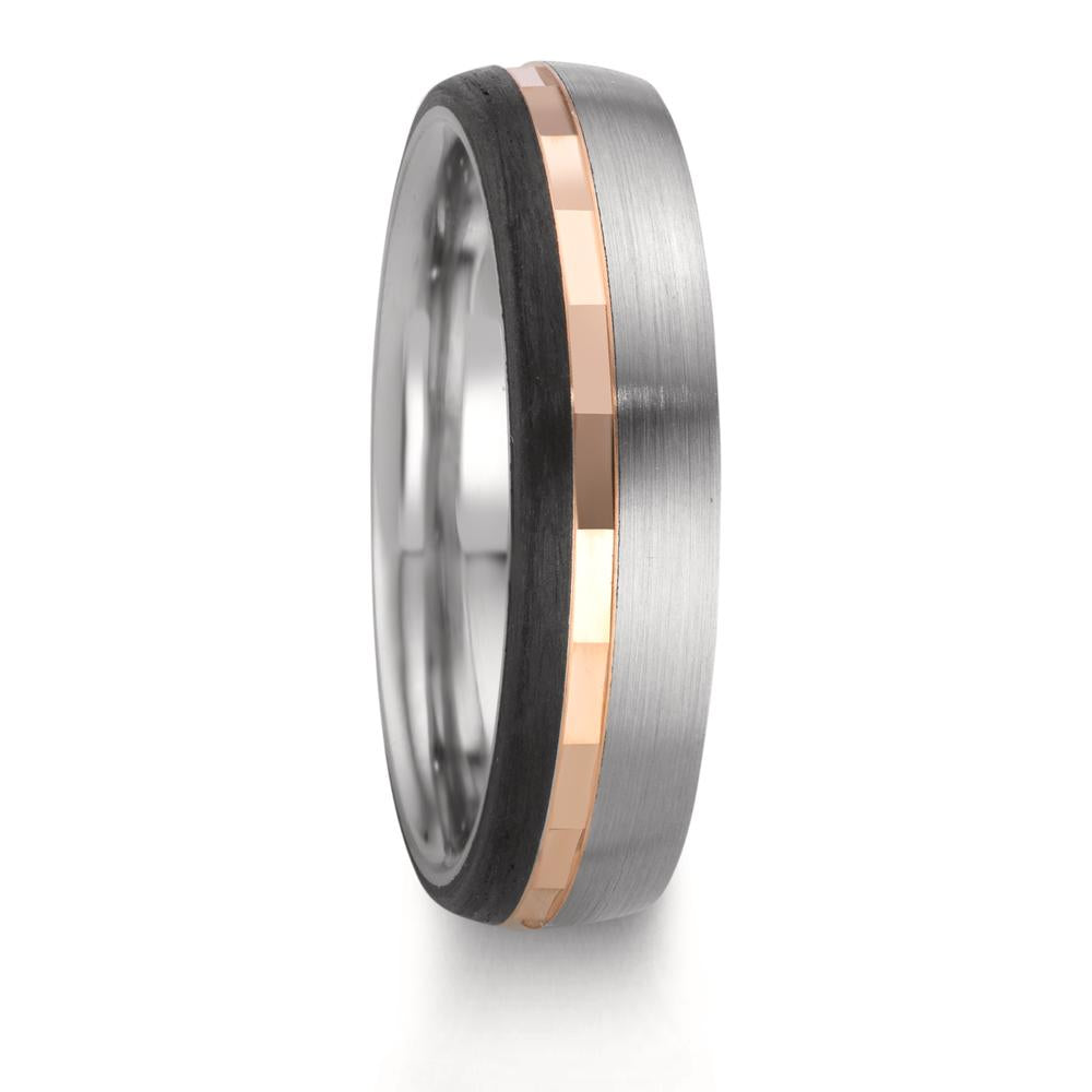 Partnerring Roestvrijstaal, 375/9K rood goud