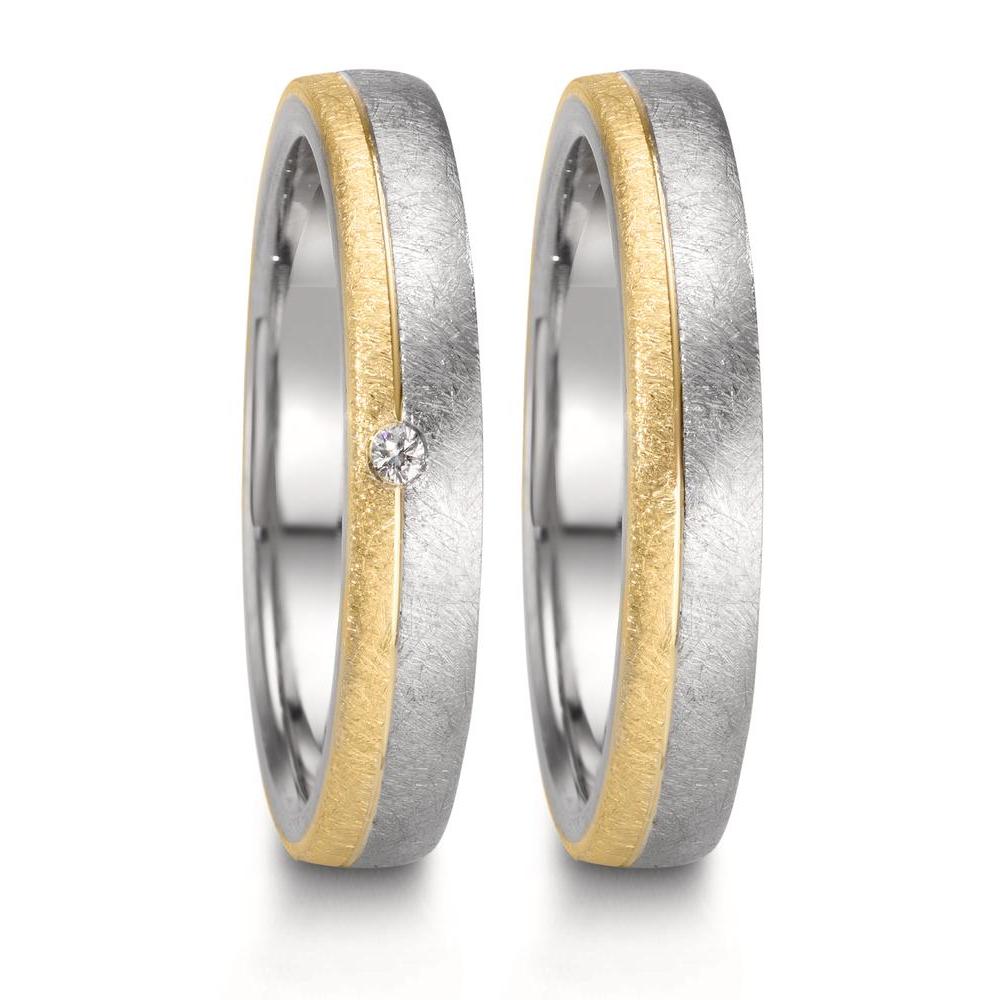 Partnerring Roestvrijstaal, 375/9K geel goud
