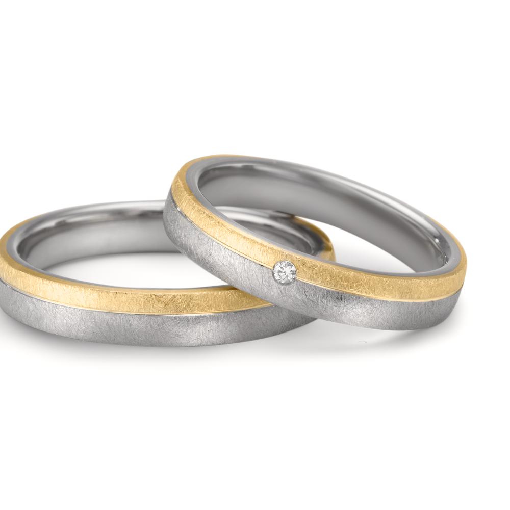 Partnerring Roestvrijstaal, 375/9K geel goud