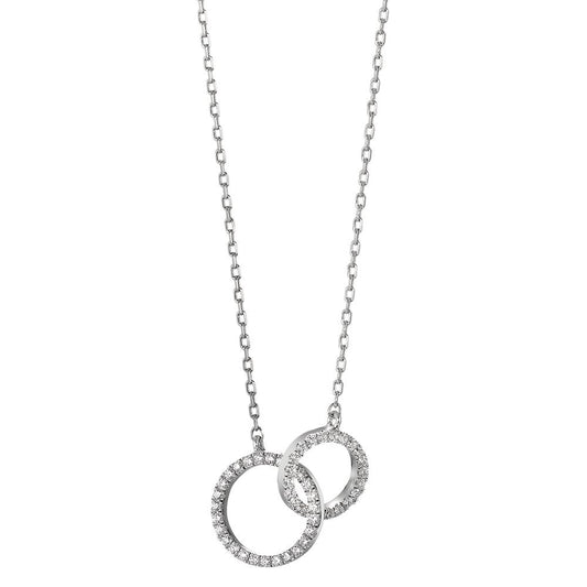 Collier Zilver Zirkonia Gerhodineerd 40-42 cm