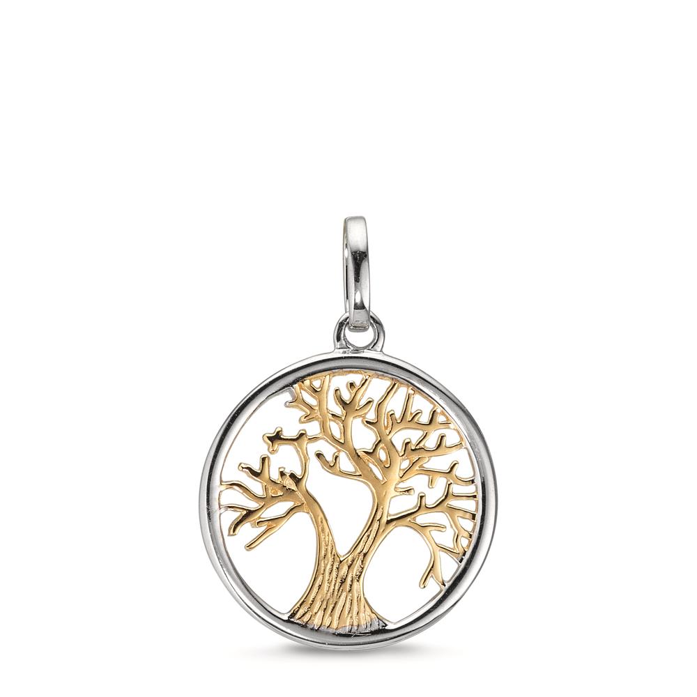 Hanger 375/9K geel goud, 375/9K witgoud Boom van leven Ø14 mm