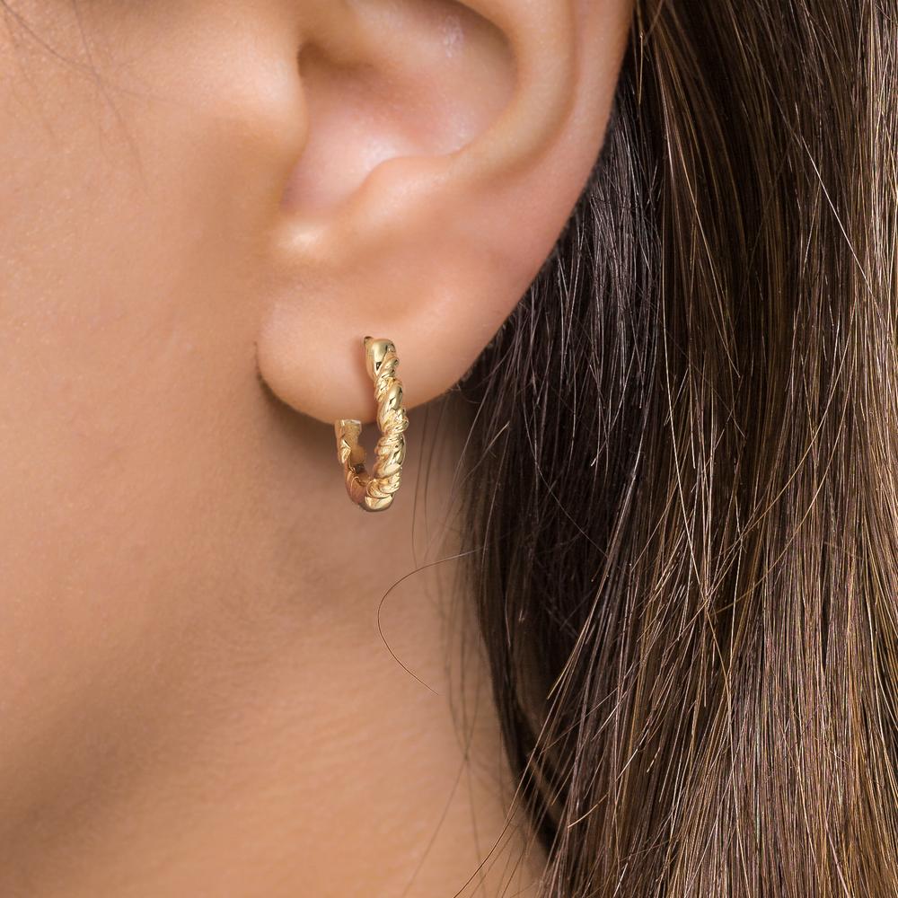 Scharnier oorringen creolen 375/9K geel goud