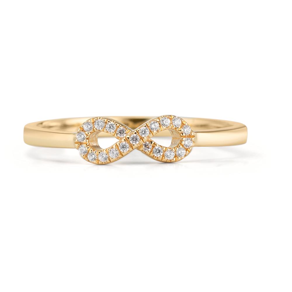 Ring 375/9K geel goud Zirkonia Oneindigheid