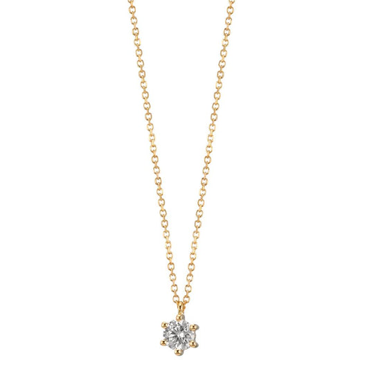 Collier 750/18K geel goud Diamant 0.15 ct, w-si 42-45 cm