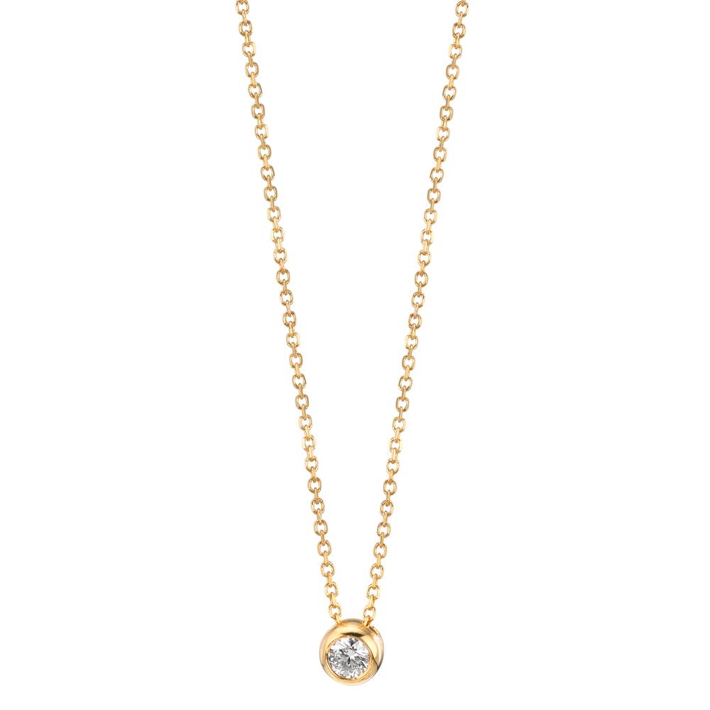 Collier 750/18K geel goud Diamant 0.05 ct, w-si 42-45 cm