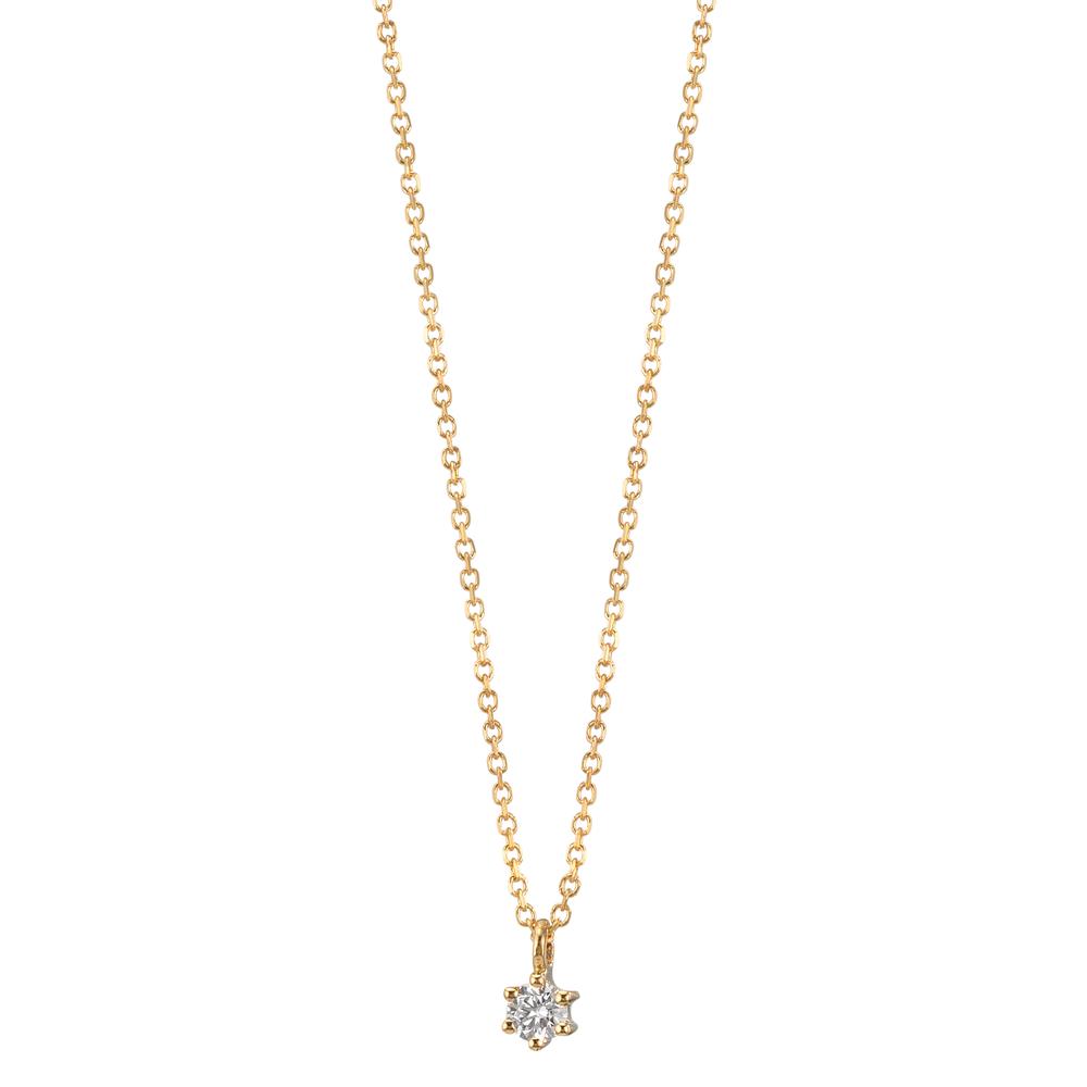 Collier 750/18K geel goud Diamant 0.05 ct, w-si 42-45 cm