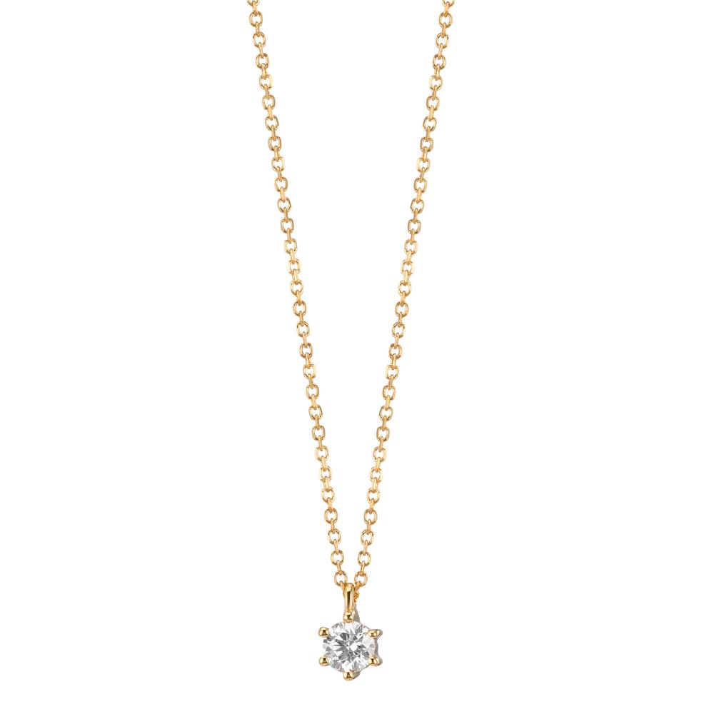 Collier 750/18K geel goud Diamant 0.10 ct, w-si 42-45 cm