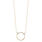 Collier 375/9K geel goud, 375/9K witgoud Zirkonia 6 Steen 42-45 cm Ø14 mm