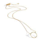 Collier 375/9K geel goud, 375/9K witgoud Zirkonia 6 Steen 42-45 cm Ø14 mm