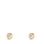 Oorknoppen 750/18K geel goud Diamant 0.10 ct, 2 Steen, w-si Ø3.5 mm