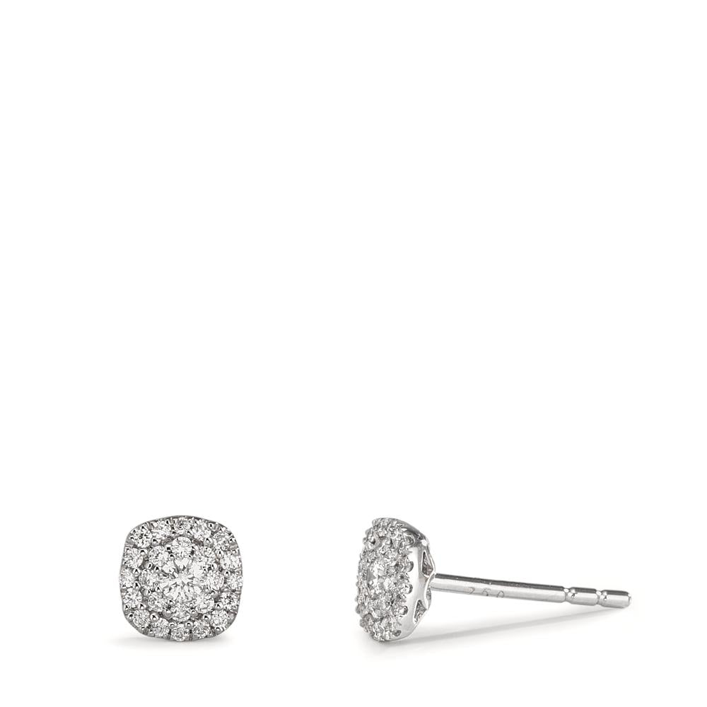 Oorknoppen 750/18K witgoud Diamant 0.18 ct, w-si Ø5 mm