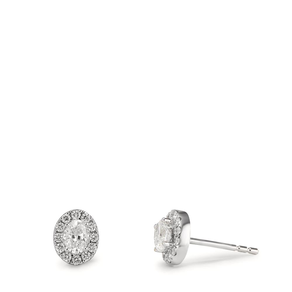 Oorknoppen 750/18K witgoud Diamant 0.58 ct, w-si