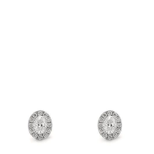 Oorknoppen 750/18K witgoud Diamant 0.58 ct, w-si
