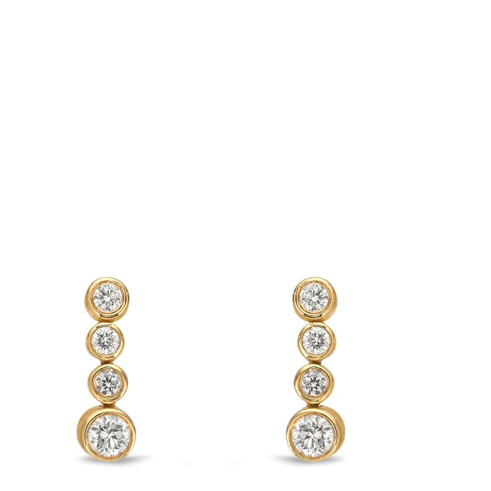 Oorbellen 750/18K geel goud Diamant 0.27 ct, 8 Steen, w-si