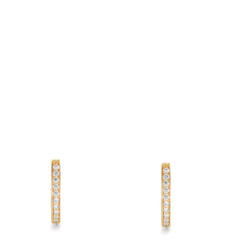 Scharnier oorringen creolen 750/18K geel goud Diamant 0.10 ct, 20 Steen, w-si