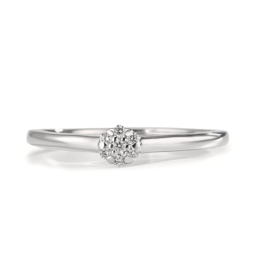 Ring 750/18K witgoud Diamant 0.06 ct, 7 Steen, w-si