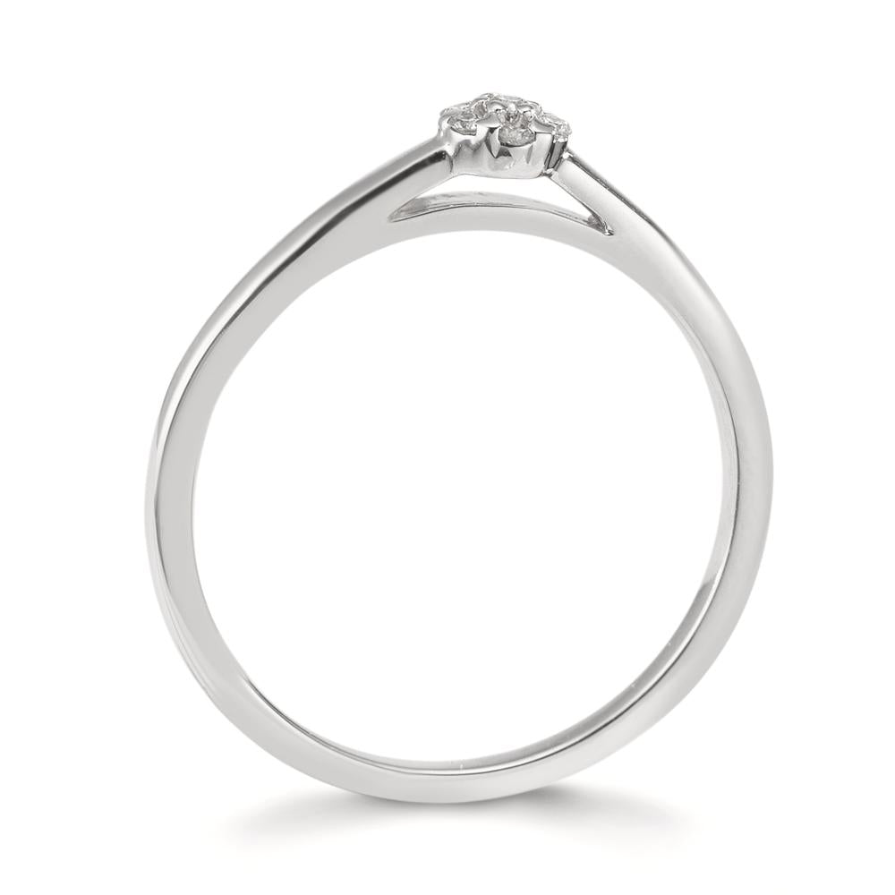 Ring 750/18K witgoud Diamant 0.06 ct, 7 Steen, w-si