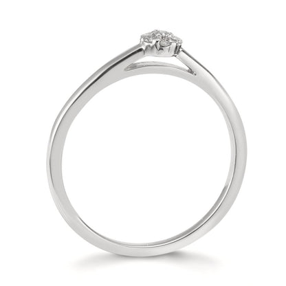 Ring 750/18K witgoud Diamant 0.06 ct, 7 Steen, w-si