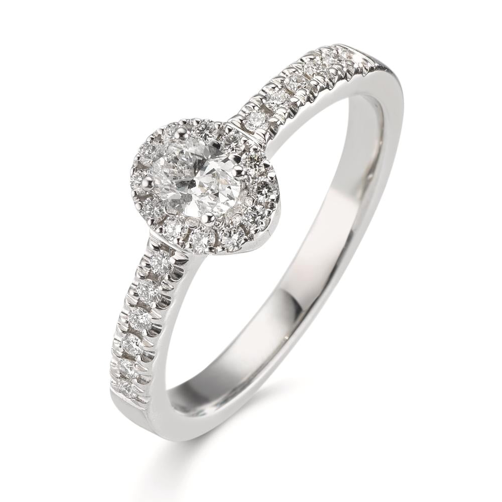 Ring 750/18K witgoud Diamant 0.37 ct, w-si
