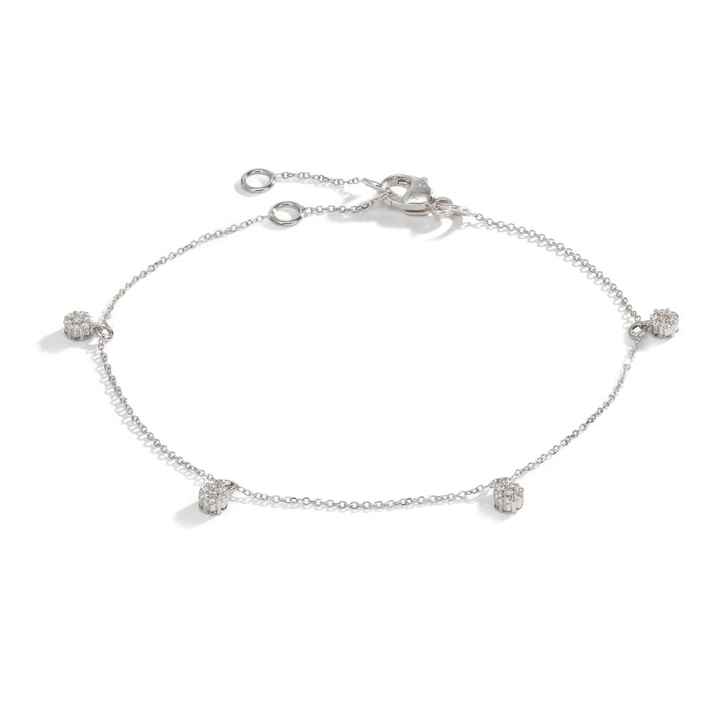 Armband 750/18K witgoud Diamant 0.24 ct, 28 Steen, w-si