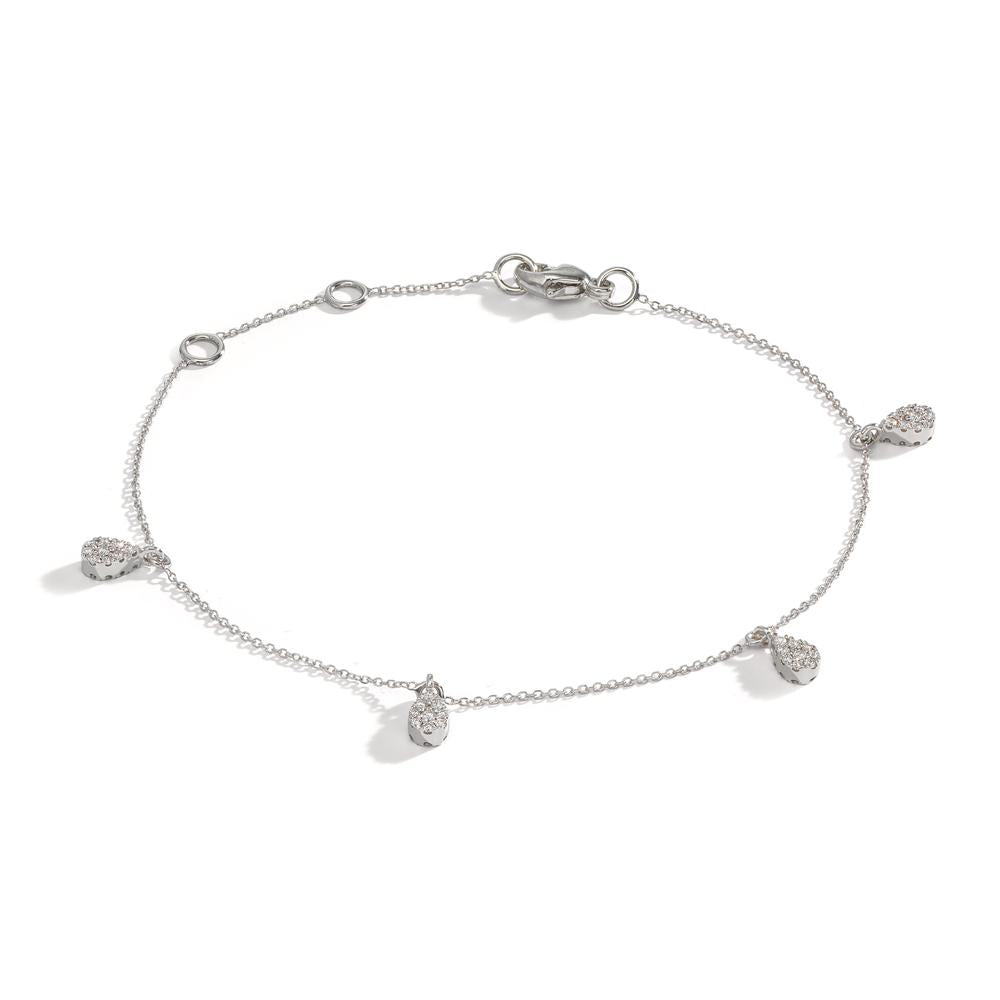 Armband 750/18K witgoud Diamant 0.32 ct, 36 Steen, w-si 16-19 cm