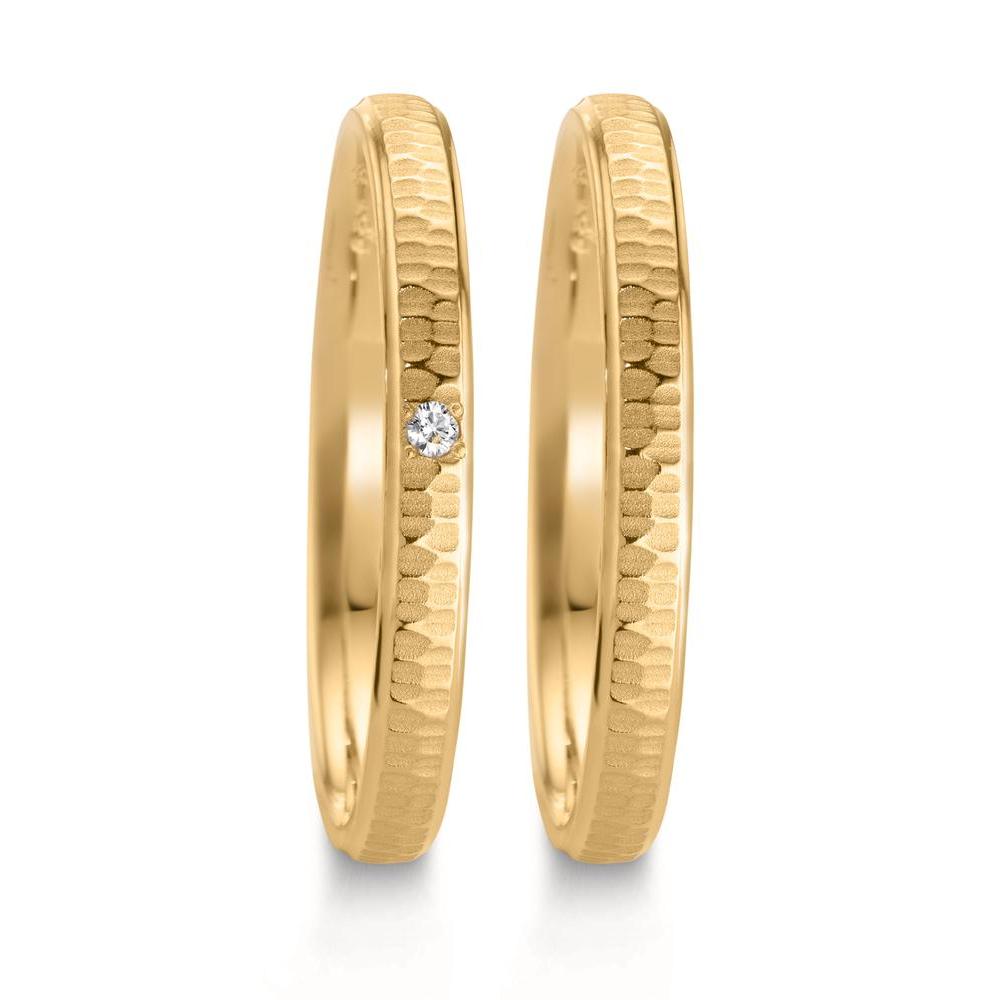 Partnerring 750/18K geel goud Diamant 0.014 ct, w-si