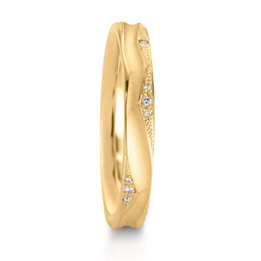 Partnerring 750/18K geel goud Diamant 0.033 ct, 12 Steen, w-vsi