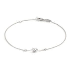 Armband 750/18K witgoud Zirkonia 2 Steen Hart