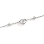 Armband 750/18K witgoud Zirkonia 2 Steen Hart