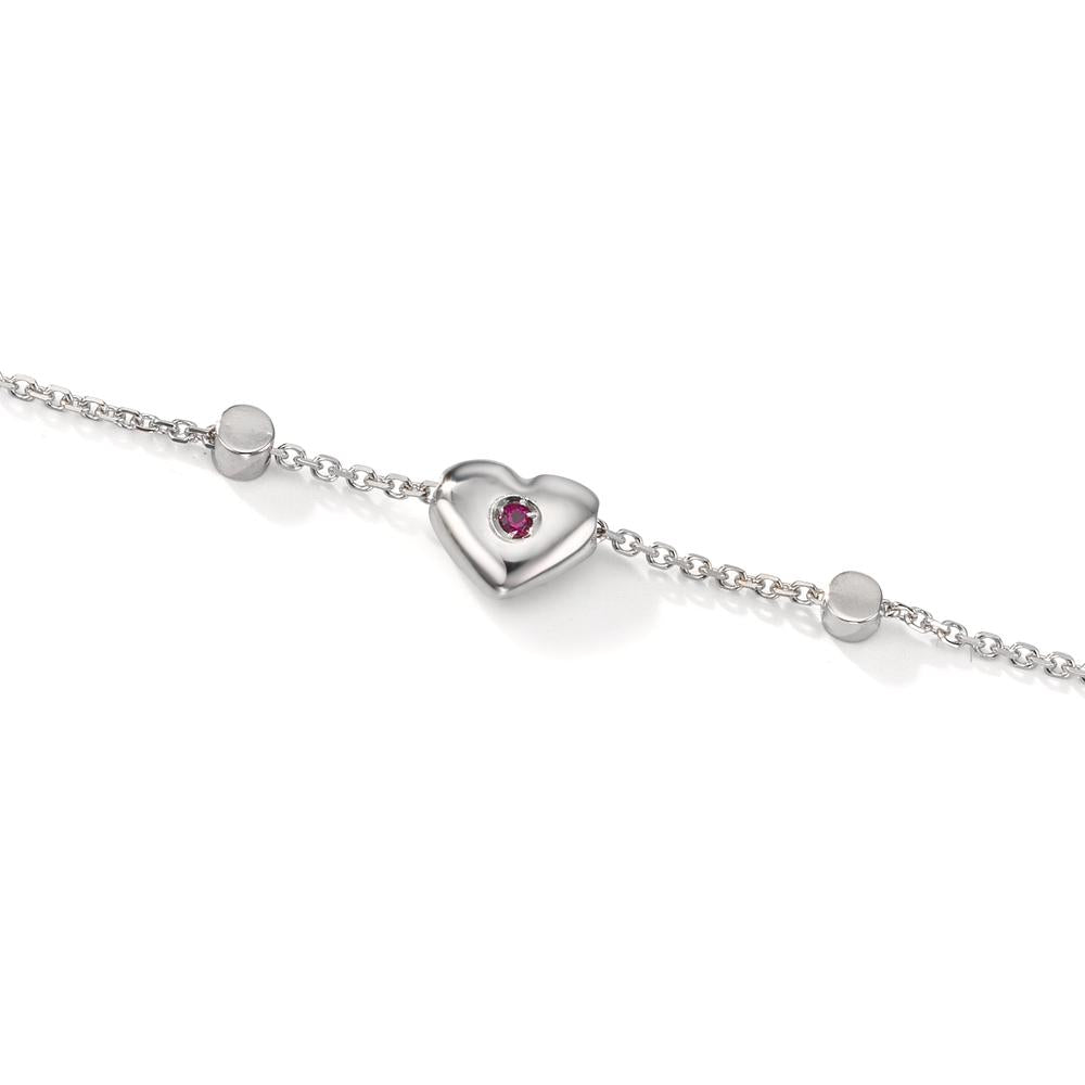 Armband 750/18K witgoud Zirkonia 2 Steen Hart