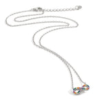 Collier Zilver Zirkonia kleurrijk Gerhodineerd Oneindigheid 42-45 cm