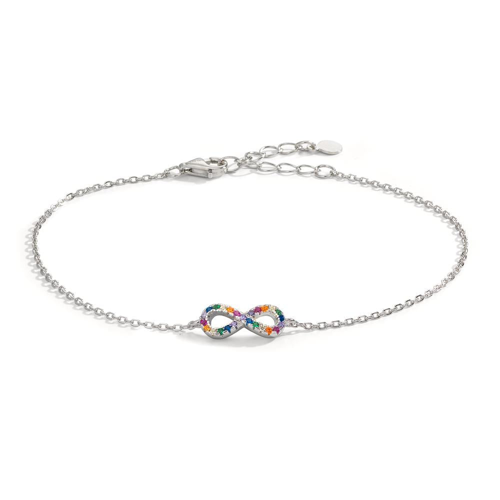 Armband Zilver Zirkonia kleurrijk Gerhodineerd Oneindigheid