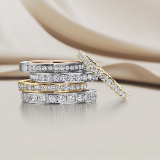 Memory ring 750/18K geel goud Diamant 0.75 ct, w-si