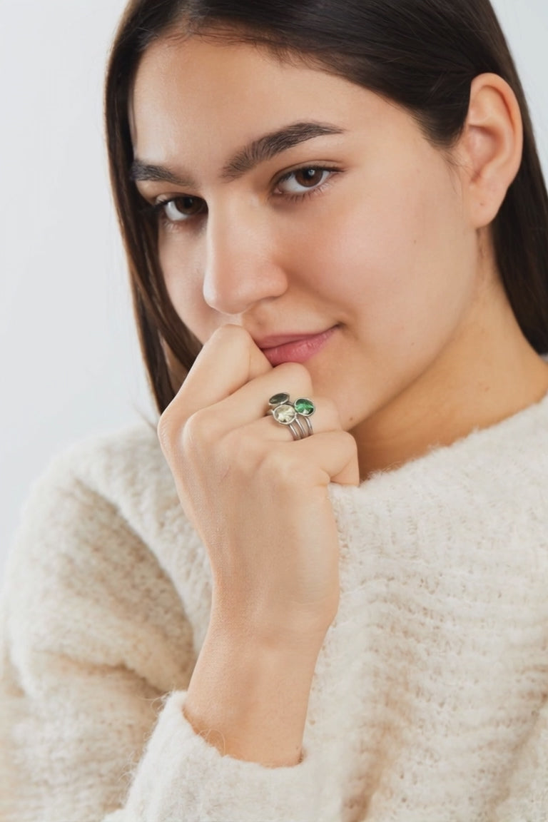 Ring Roestvrijstaal Zirkonia wit Ø9.5 mm