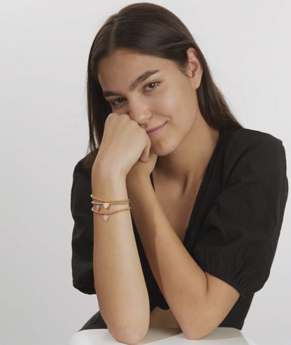 Armband Zilver Zirkonia Rosé Verguld Hart