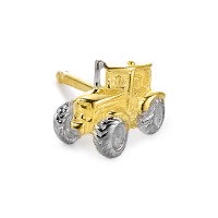 Oorknop 1 stuk 375/9 krt geel goud Tractor