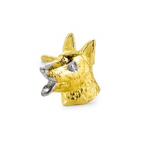 Oorknop 1 stuk 750/18 krt geel goud Hond