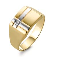 Ring 375/9 krt geel goud Diamant 0.005 ct, w-si