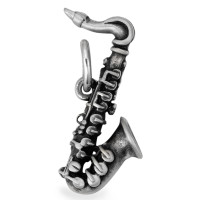 Hanger Zilver Gepatineerd Saxofoon