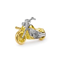 Oorknop 1 stuk 750/18 krt geel goud Motorfiets