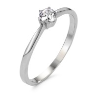 Solitaire ring 750/18K krt witgoud Diamant wit, 0.20 ct, w-si-561943