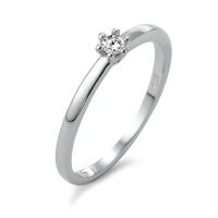 Solitaire ring 750/18K krt witgoud Diamant wit, 0.07 ct, [Brillant], w-si