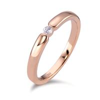 Solitaire ring 750/18 krt roségoud Diamant wit, 0.06 ct, [Brillant], w-si